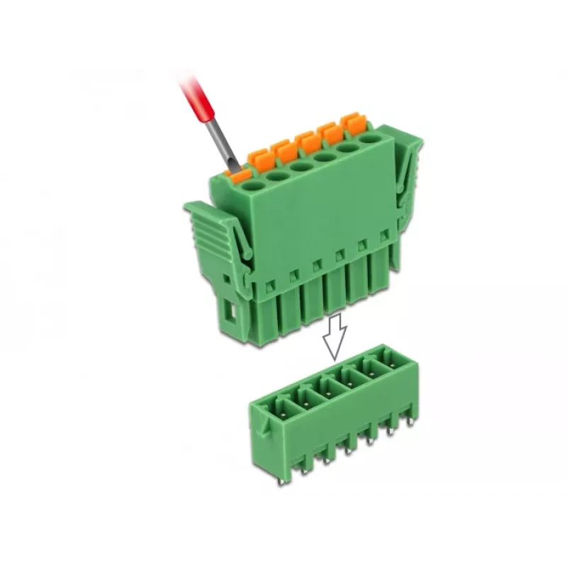 Delock klemmliistude komplekt trükkplaadile 6-pin 3,81 mm sammuga vertikaalne (65972)