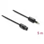 Delock TOSLINK-kaabel Mini TOSLINK 3,5 mm isane TOSLINK-isane, Ø 2,2 mm, 5 m, must