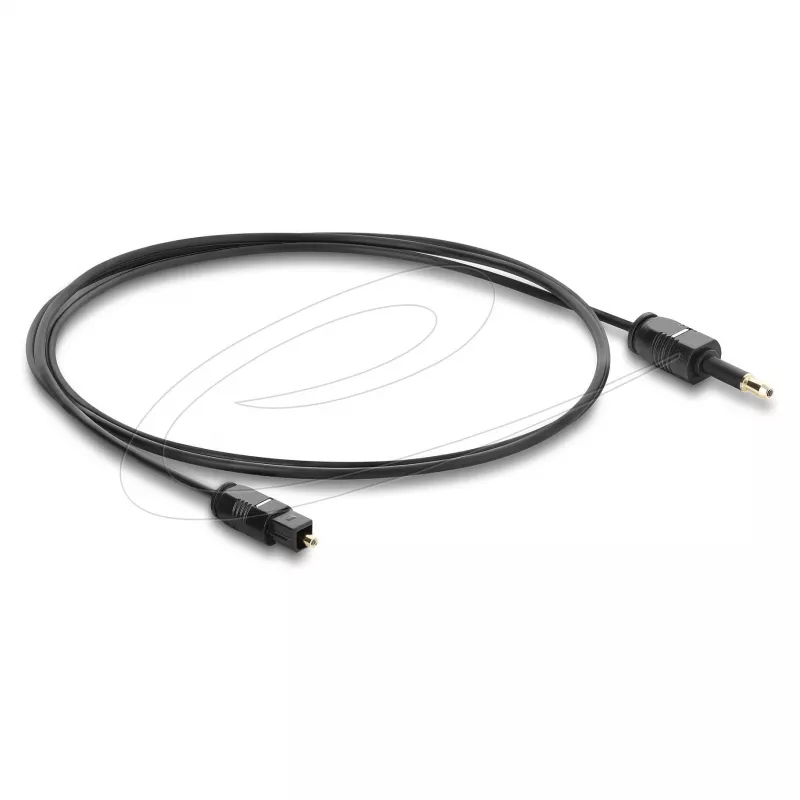 Delock TOSLINK-kaabel Mini TOSLINK 3,5 mm pistik TOSLINK-pistikule, Ø 2,2 mm, 1 m, must