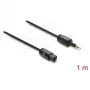 Delock TOSLINK-kaabel Mini TOSLINK 3,5 mm pistik TOSLINK-pistikule, Ø 2,2 mm, 1 m, must