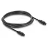 Delock TOSLINK-kaabel, pistikust pistikusse, 4 mm läbimõõt, 1,5 m, must