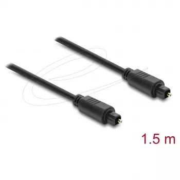 Delock TOSLINK-kaabel, pistikust pistikusse, 4 mm läbimõõt, 1,5 m, must