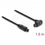 Delock TOSLINK digitaalne optiline helikaabel, 90° nurga all sirgeks, 1,5 m, 4 mm, must