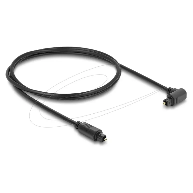 Delock TOSLINK optiline helikaabel 1m - 90° nurga all sirgeks - 4mm - must