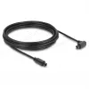 Delock TOSLINK optiline helikaabel 5m, 90° nurga all sirgete pistikutega, 4mm, must