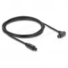 Delock TOSLINK optiline helikaabel, 90° nurga all sirge, 3 m, must