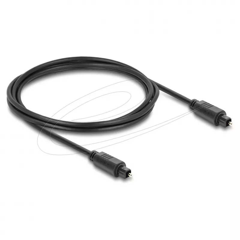 Delock TOSLINK optiline helikaabel, isane-isane, 4 mm, 2 m, must