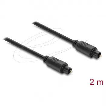 Delock TOSLINK optiline helikaabel, isane-isane, 4 mm, 2 m, must