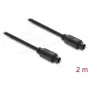 Delock TOSLINK optiline helikaabel, isane-isane, 4 mm, 2 m, must