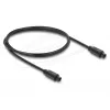Delock TOSLINK optiline helikaabel, pistik-pistikule, 4 mm läbimõõt, 1 m, must