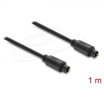 Delock TOSLINK optiline helikaabel, pistik-pistikule, 4 mm läbimõõt, 1 m, must