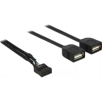 Delock USB 2.0 pistikupesa adapterkaabel 2 x Type-A emasele 40 cm 83823