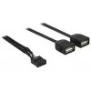 Delock USB 2.0 pistikupesa adapterkaabel 2 x Type-A emasele 40 cm 83823