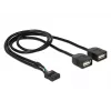 Delock USB 2.0 pistikupesa adapterkaabel 2 x Type-A emasele 40 cm 83823