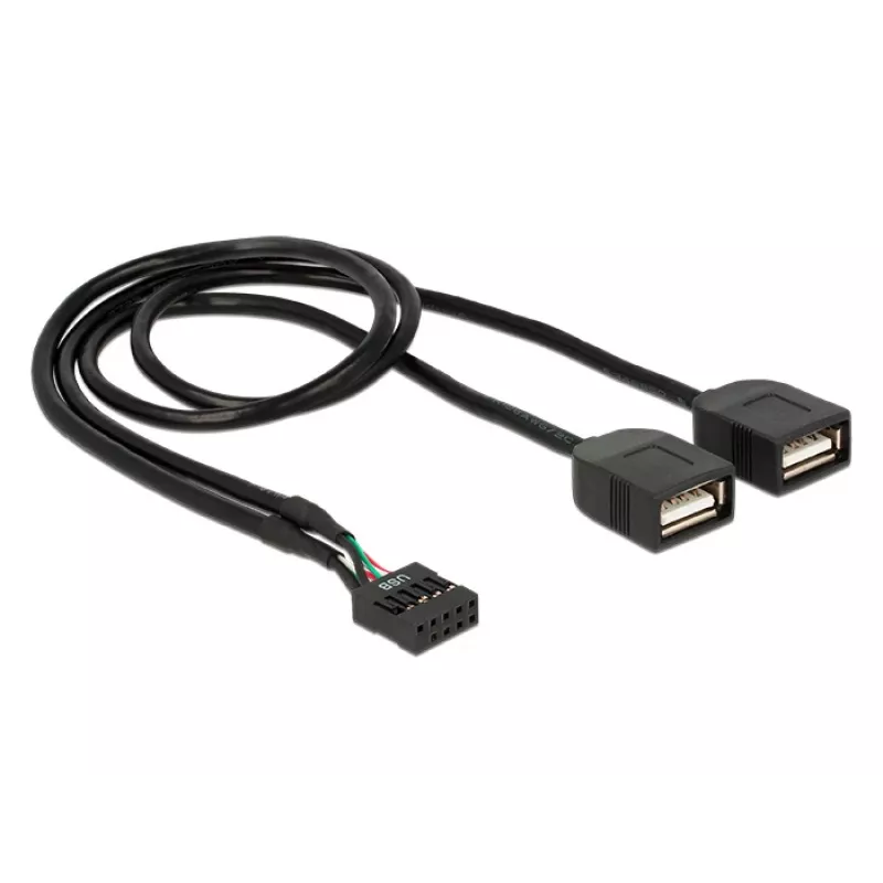 Delock USB 2.0 pistikupesa adapterkaabel 2 x Type-A emasele 40 cm 83823