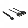 Delock USB 2.0 pistikupesa adapterkaabel 2 x Type-A emasele 40 cm 83823
