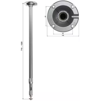 DELTA BR-60X120 Teleskoopne laekinnitus CCTV-kaameratele, 710–1220 mm, valge