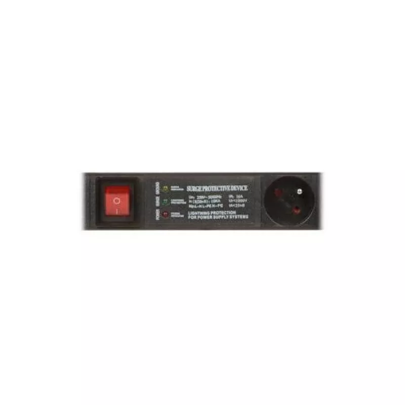 DELTA PD-6/R-SPD-3L 6-kohaline ülepingekaitsega pikendusjuhe, 2-pooluseline lüliti, 1,5 m kaabel, Type E pistikupesad, 2300 W, must