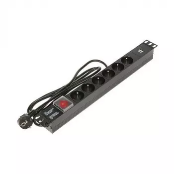 DELTA Power Strip 6 Schuko Sockets PD-6/R-USB