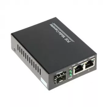 DELTA SPS-2P/1SFP tööstuslik PoE+ kommutaator, 2 Gigabit RJ45 + 1 SFP, 60W eelarve, DIN-liist