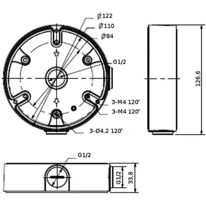 DELTA STG-PFA137 Must postikinnitusklamber Dahua kuplikaameratele (80-150 mm postidele, alumiinium)