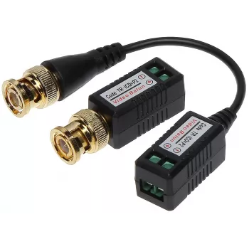 DELTA TR-1CD*P2 passiivne video balun transiiver CVBS/AHD/HD-CVI/HD-TVI jaoks, BNC kruviklemmile, kuni 8MP 4K, 150-600m üle UTP