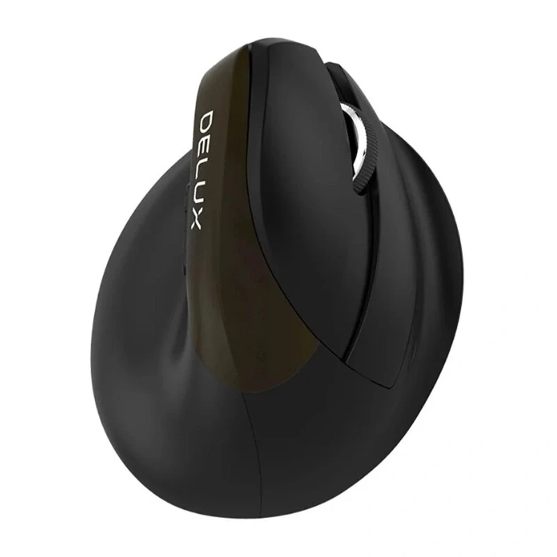 Delux M618 Mini Gold ergonoomiline hiir - 2.4G / Bluetooth 5.0 / USB-C, 4000 DPI, paremakäeline vertikaalne