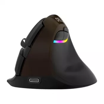 Delux M618 Mini Gold ergonoomiline hiir - 2.4G / Bluetooth 5.0 / USB-C, 4000 DPI, paremakäeline vertikaalne