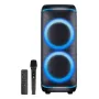 Denver BPS-470 Bluetooth Party Speaker with Karaoke, 2000W PMPO, 20W RMS, LED Lights, FM Radio, TWS, Microphone Included, Black