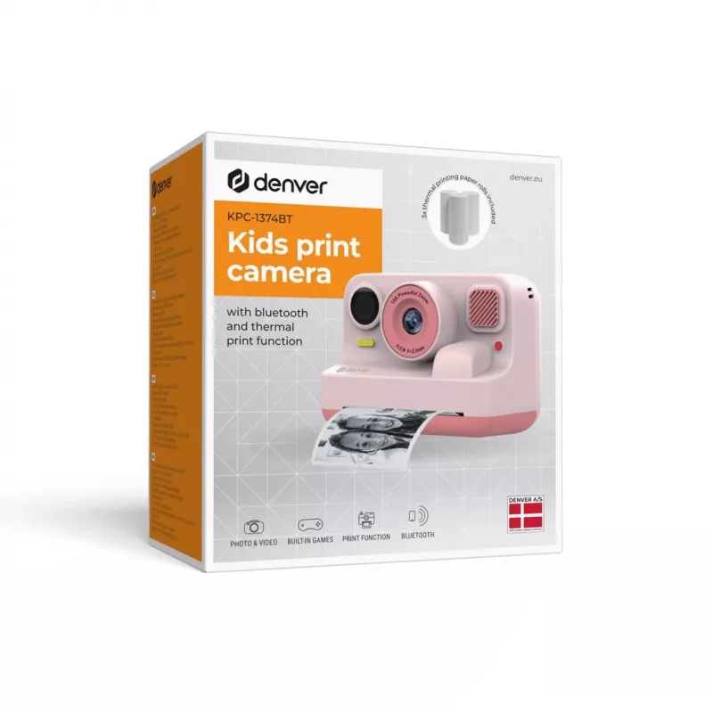 Denver KPC-1374BTRO laste digikaamera Bluetoothiga, roosa