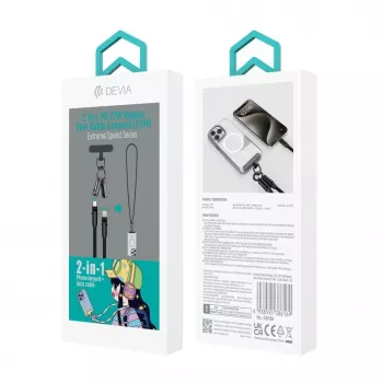 Devia 2-in-1 USB-C to Lightning kaabel rihmaga 1,2m 27W Must