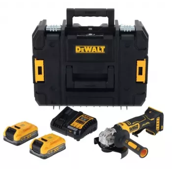 DEWALT DCG404S2T-QW 18V Juhtmeta Nurklihvija 125mm Harjadeta 2x4.0Ah XR Li-Ion Akud ja Laadija TSTAK Karp