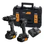 DEWALT DCK2222MM2T-QW 18V XR Harjata Topeltkomplekt: Löökpuur ja Löökkeeraja koos 2x4.0Ah Akude, Laadija ja TSTAK II Karbiga