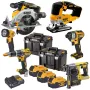 DEWALT DCK690P3T 18V XR Brushless 6-Tool Combo Kit with 3x 5.0Ah Batteries, Charger & 2x TSTAK VI Boxes