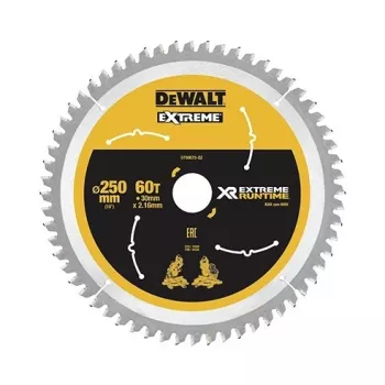 DEWALT DT99573 Ketassaetera 250 mm 60 Hammast TCT Peenlõikus puidule, vineerile, MDF-ile, puitlaastplaadile