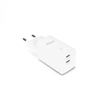 DICOTA 2-pordiline GaN seinilaadija 45W, kaks USB-C, valge