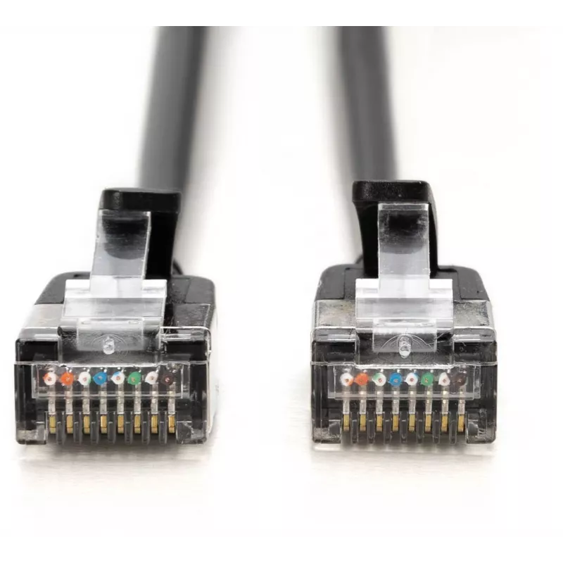 DIGITUS CAT 6A F-FTP õhuke patch-kaabel, 2 m, must, 10-pakk