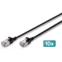 DIGITUS CAT 6A F-FTP õhuke patch-kaabel, 2 m, must, 10-pakk