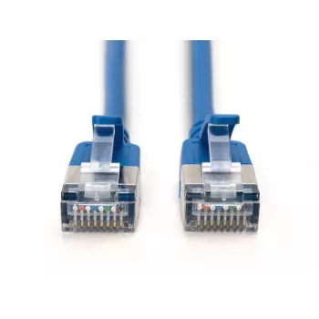 DIGITUS CAT 6A F/FTP Õhuke patch-kaabel, 2 m, Sinine, 10-pakk