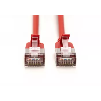 DIGITUS CAT 6A F-FTP õhuke patch-kaabel, 3 m, punane, 10-pakk, LSZH, 10 Gbps, 500 MHz