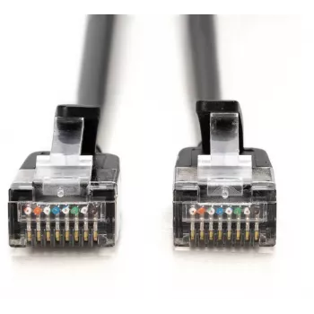 DIGITUS CAT 6A F/FTP Slim Patch Cable, 5m, Must, 10-Pack, LSZH