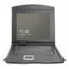 DIGITUS Modular 19-tolline HD LCD KVM-konsool 8-pordilise HDMI KVM-lülitiga, puuteplaadiga, saksa klaviatuuripaigutusega