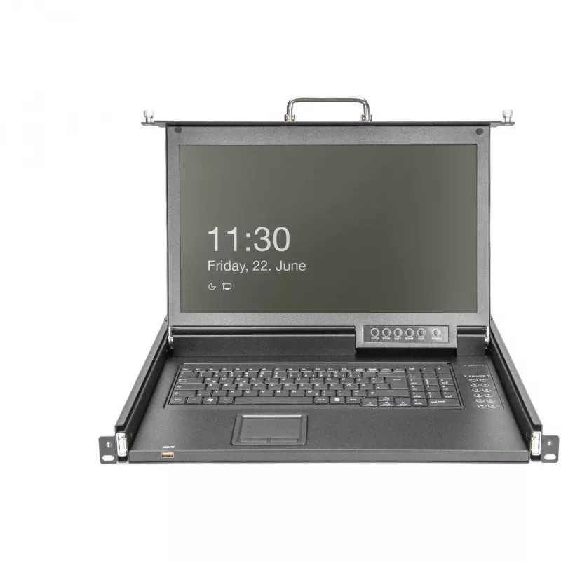 DIGITUS Modular Console 17 inch HD LCD, 8-Port CAT5 KVM, Saksa klaviatuur