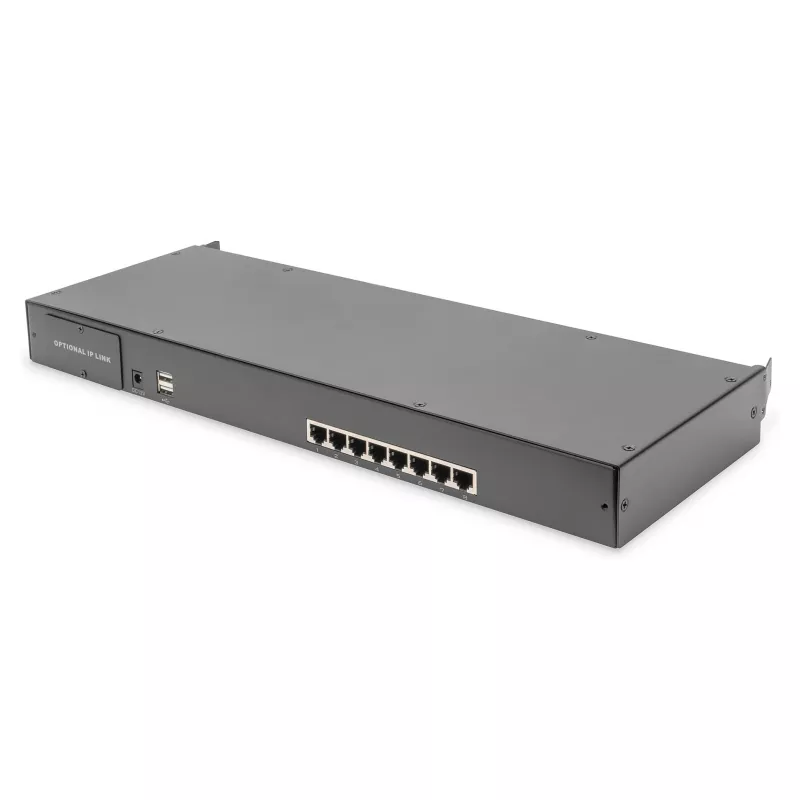 DIGITUS Modular Console 17 inch HD LCD, 8-Port CAT5 KVM, Saksa klaviatuur
