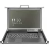 DIGITUS modulaarne HD LCD KVM-konsool 17 inch TFT-ekraaniga, 16-pordine CAT 5 KVM-ühendus, puuteplaat, saksa klaviatuuripaigutus