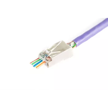 DIGITUS RJ45 (8P8C) läbiv pistik, Cat.6, varjestatud, AWG 26-24, pakk 100 tk