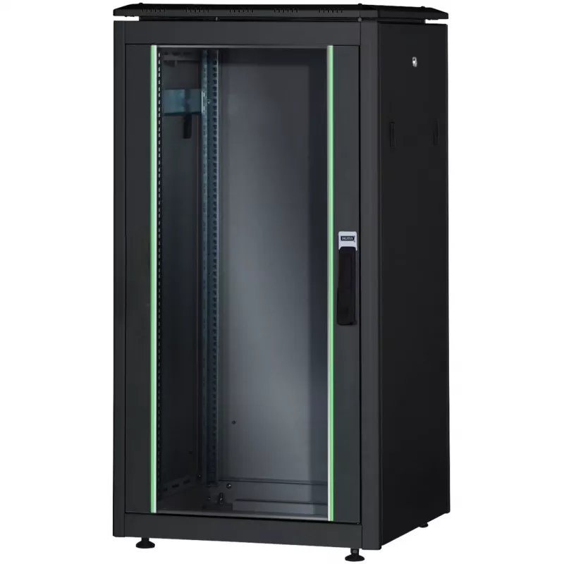 DIGITUS Unique 26U võrgukapp 1342x600x1000mm must (vabaltseisev, klaasuksega)