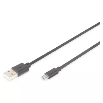 DIGITUS USB 2.0 kaabel Type A - Micro B isane/isane 1,8 m must