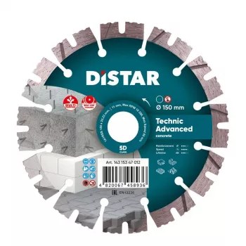 DISTAR TECHNIC ADVANCED teemantketas 150 mm x 22.23 mm segmenteeritud laseriga keevitatud betoonile ja kivile
