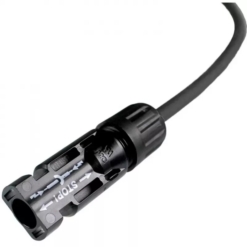 DIVERSE Solar Extension Cable 6mm², MC4 Male to Female, 1 Meter, Black
